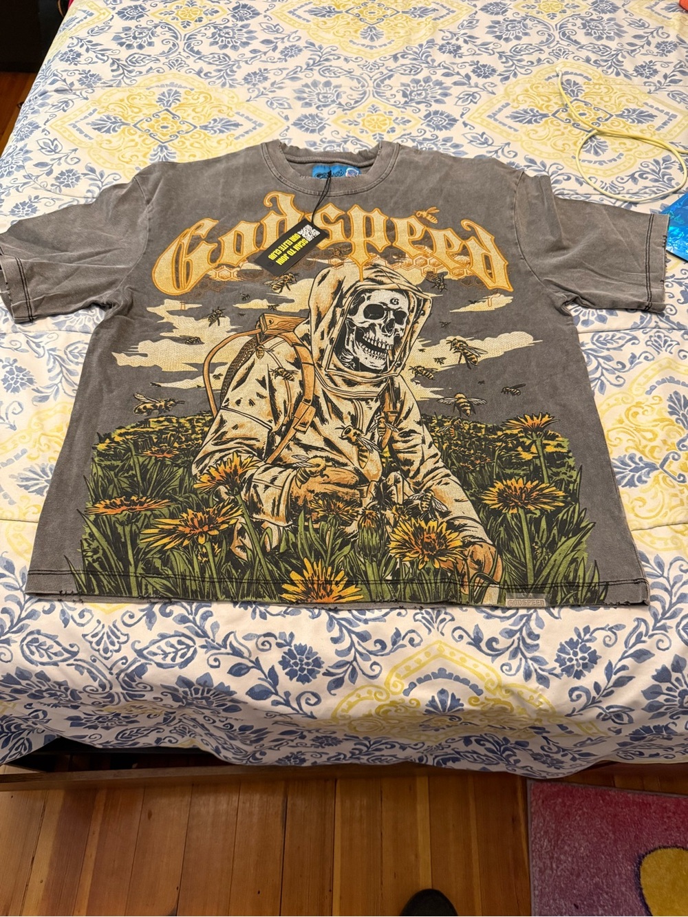 Godspeed Save The Bees II Grey Men’s T Shirt Size S